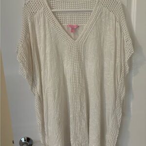 Lilly Pulitzer Cream Textured cover up